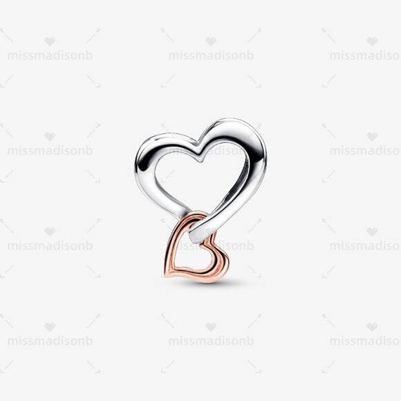 Pandora Two-tone Openwork Infinity Heart Charm - Picture 2 of 5